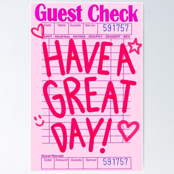 Item preview, Guest Check: Have a Great Day! designed and sold by mrheavner.