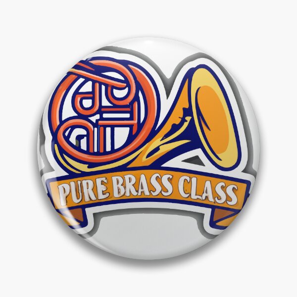 Item preview, Elegant French Horn with 'Pure Brass Class' Ribbon Banner designed and sold by NiftyWrx.