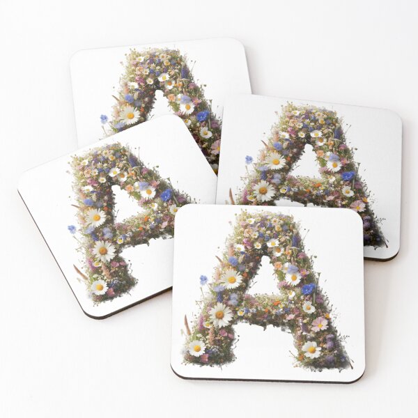 Item preview, LETTER A, capital A, Wild flowers designed and sold by erkabees.