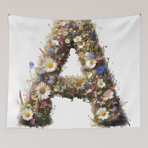 Item preview, LETTER A, capital A, Wild flowers designed and sold by erkabees.