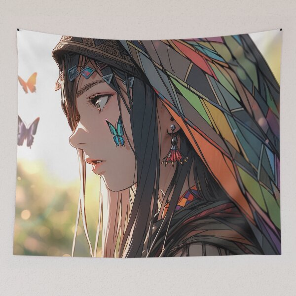 Item preview, Spiritual Shamanic Tribal Anime Girl designed and sold by bubblegoth.