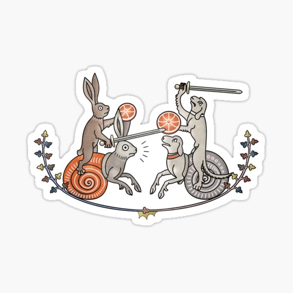 Item preview, Medieval Marginalia Rabbits vs Dogs designed and sold by MargiKnights.