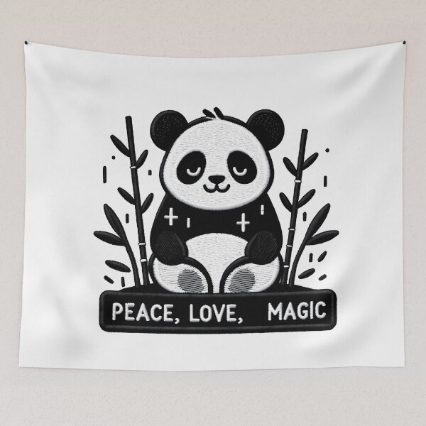 Item preview, Zen Panda Embroidery Patch - Peace, Love, Magic designed and sold by #Adulting Central.