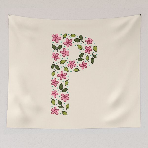 Aperçu de l'œuvre Lettre monogramme floral P créée et vendue par srsig designs.