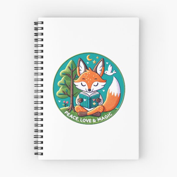 Item preview, Reading Fox Embroidery Patch - Peace, Love & Magic designed and sold by #Adulting Central.