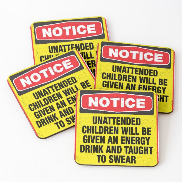 Item preview, Unattended Children - Funny Joke Sign designed and sold by -Koleidescope.