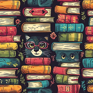 Artwork thumbnail, Book Creatures pattern by Sp3ctrumOfColor