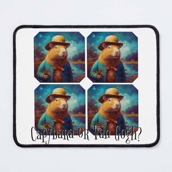 Item preview, Capybara or Van Gogh? Impressionism styled funny portrait multiplied designed and sold by AgathaZolastore.