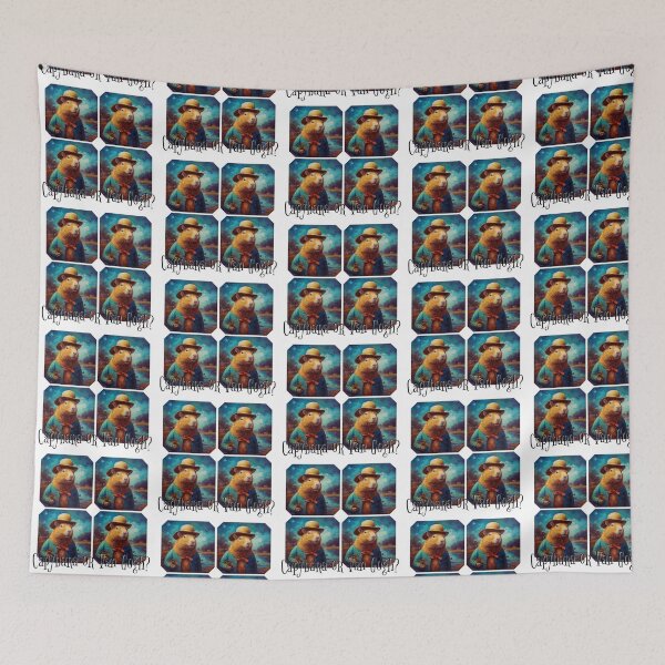 Item preview, Capybara or Van Gogh? Impressionism styled funny portrait multiplied designed and sold by AgathaZolastore.