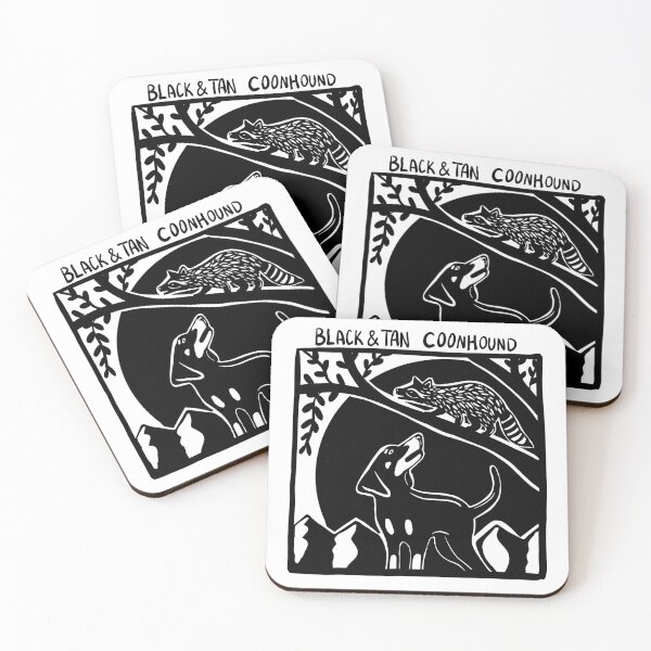 Item preview, Black and Tan Coonhound Stamp Art designed and sold by BrinaDraws.