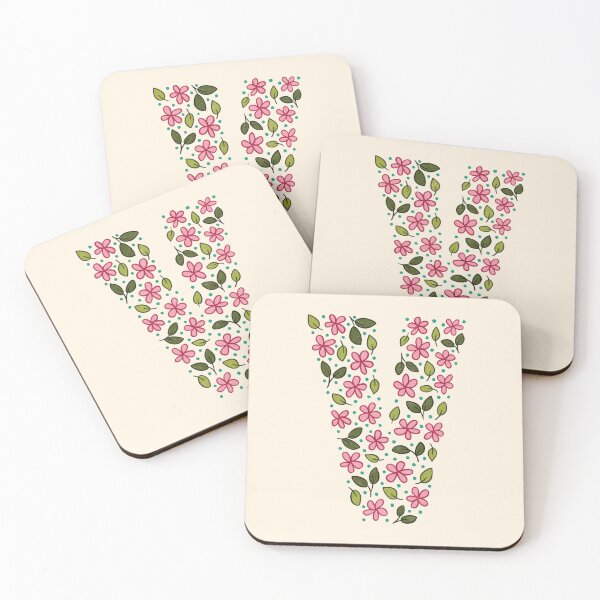 Aperçu de l'œuvre Lettre monogramme floral V créée et vendue par srsig designs.