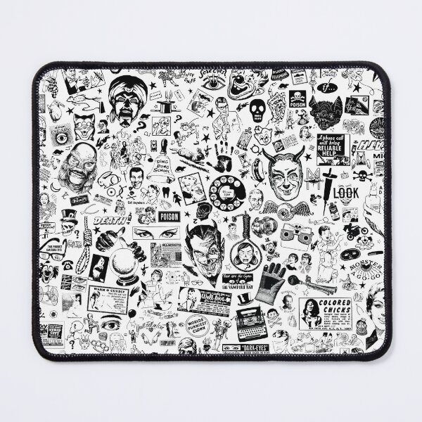 Item preview, SATANIC PANIC! Vintage Clip Art Zine Style Collage (Grey) designed and sold by jesseladret.