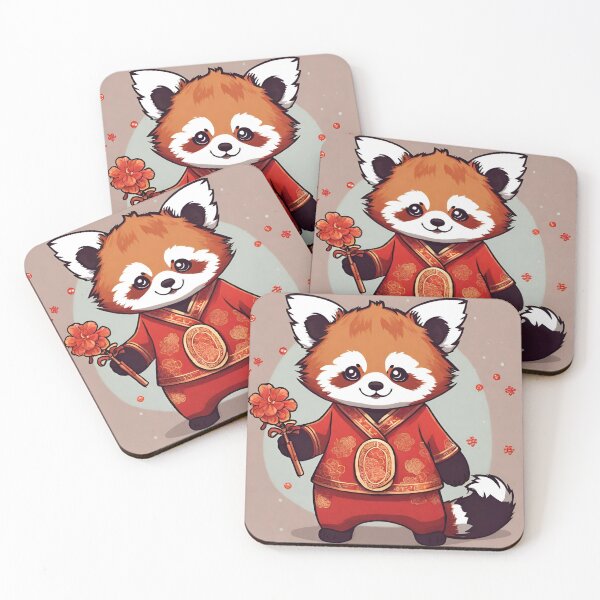 Item preview, Red Panda Kawaii Chinese New Year designed and sold by MtValleyDesign.