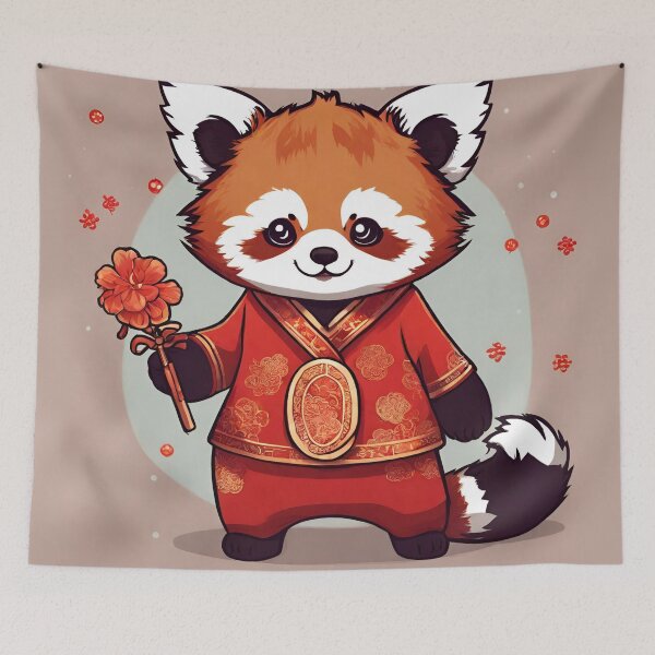 Item preview, Red Panda Kawaii Chinese New Year designed and sold by MtValleyDesign.