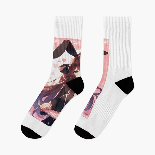 Aperçu de l'œuvre Jolie fille Anime Bunny pour la Saint-Valentin portant une robe uniforme (silvergoldvisionary) créée et vendue par SGVisionary.