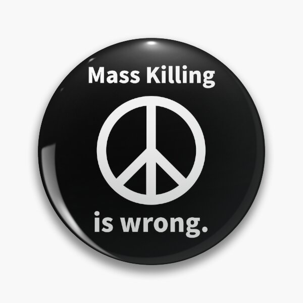 Item preview, Mass killing is wrong peace sign  designed and sold by Rachel the Artist .