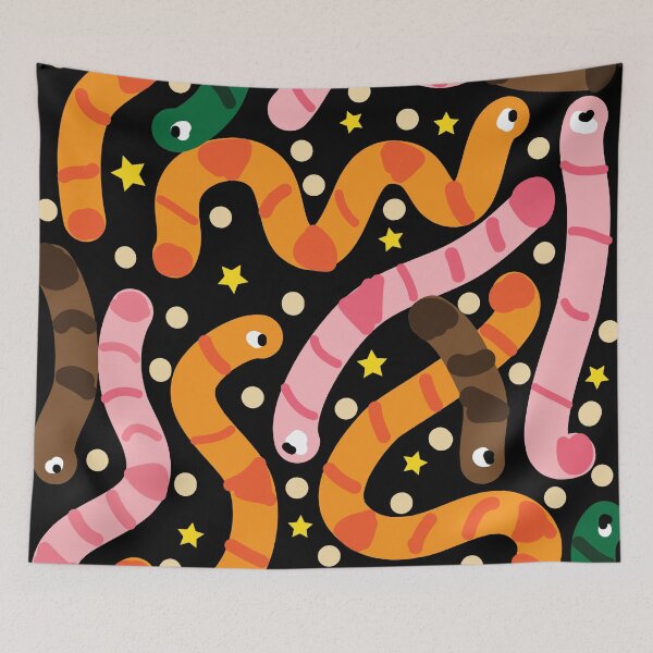 Item preview, Worms colorful pattern designed and sold by fluffyfamcraft.