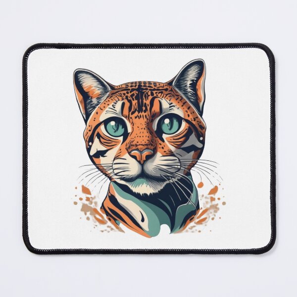 Item preview, Retro Bengal Cat Floral Wild Flowers designed and sold by ArtFromBeyond.