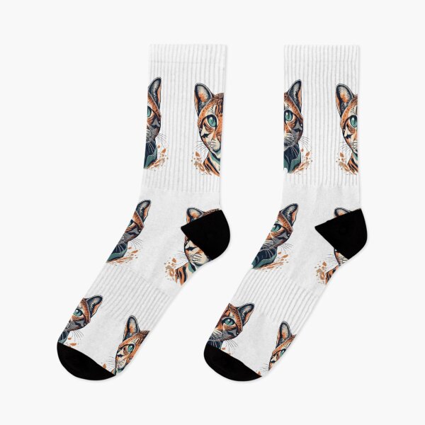 Item preview, Retro Bengal Cat Floral Wild Flowers designed and sold by ArtFromBeyond.