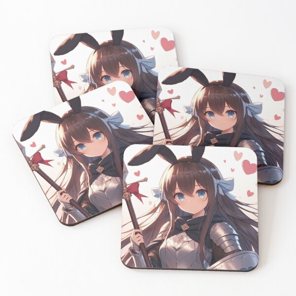 Aperçu de l'œuvre Mignon Anime Bunny chevalier fille Saint Valentin portant une robe (silvergoldvisionary) créée et vendue par SGVisionary.
