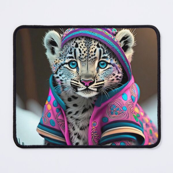 Item preview, Baby Snow Leopard In Pink Jacket designed and sold by JohnXD247.