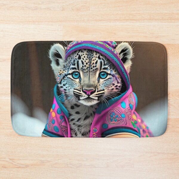Item preview, Baby Snow Leopard In Pink Jacket designed and sold by JohnXD247.