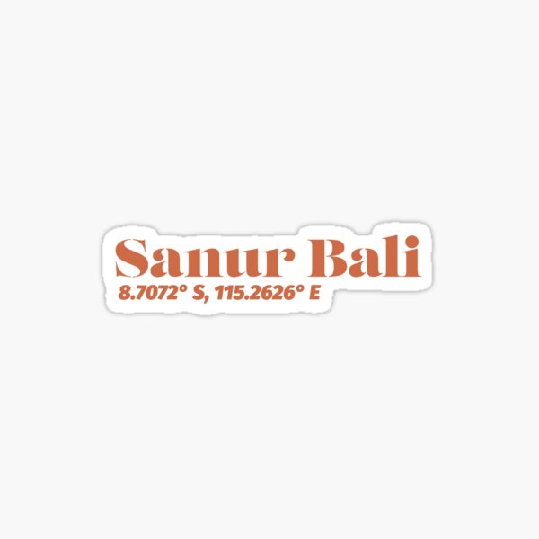 Sanur Bali Coordinates Sticker