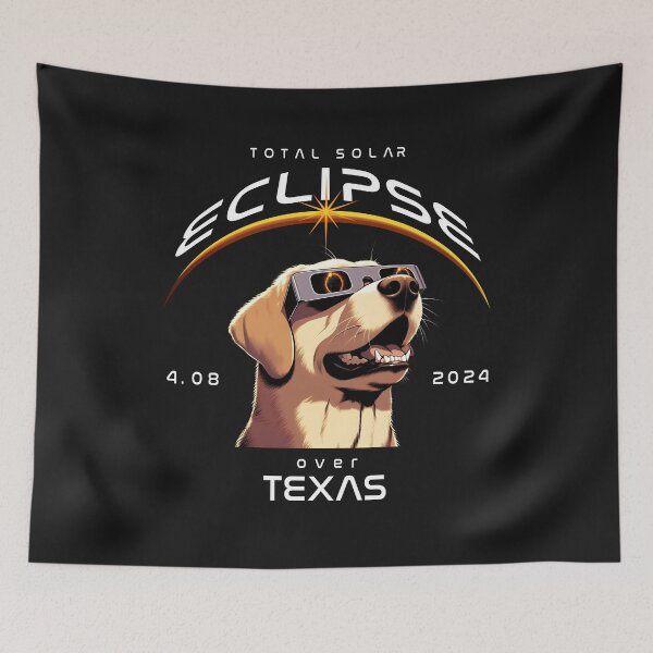 Item preview, Total Solar Eclipse Over Texas, A Labrador dog wearing sunglasses looking up at the Total Solar Eclipse, Animal Eclipse Viewing Pawty designed and sold by jeyel7.