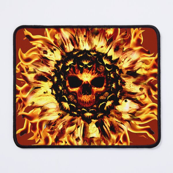 Item preview, Sunflower Skullfire Design | Bold Floral Flame Skull Print Graphic designed and sold by DopeStick.