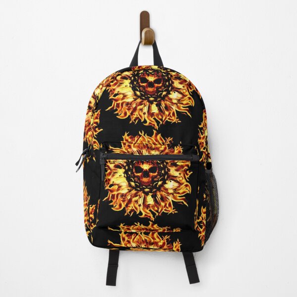 Item preview, Sunflower Skullfire Design | Bold Floral Flame Skull Print Graphic designed and sold by DopeStick.