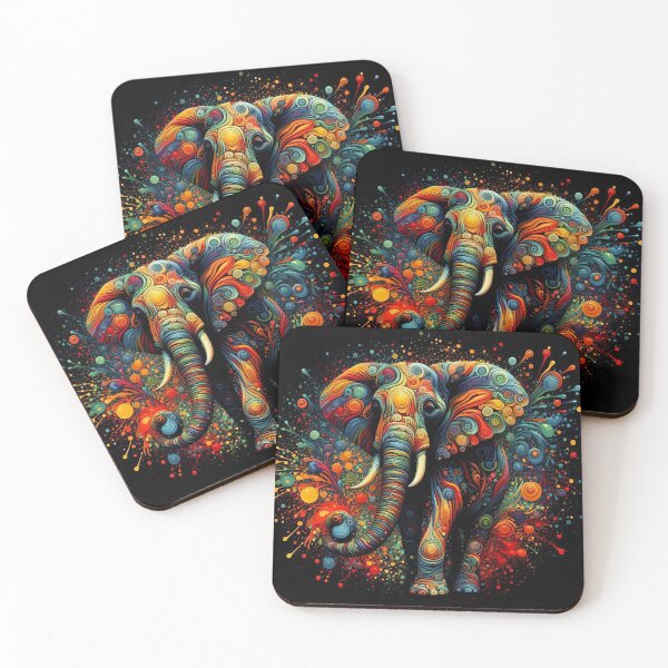 Item preview, Abstract painting of an African elephant designed and sold by Pablo Silvera.