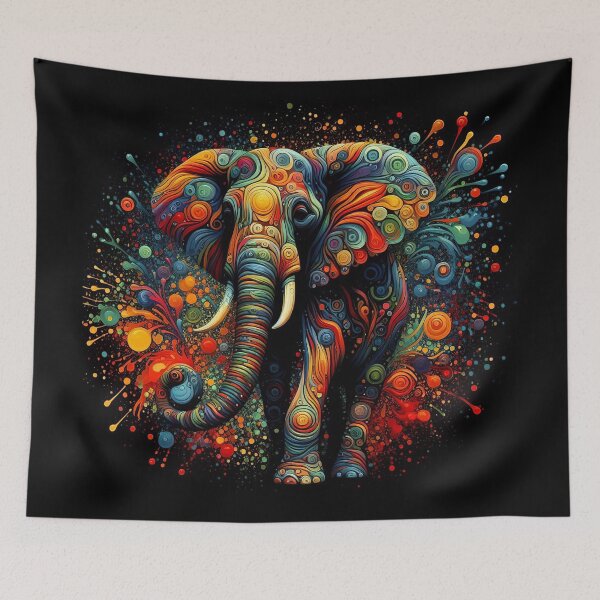 Item preview, Abstract painting of an African elephant designed and sold by Pablo Silvera.