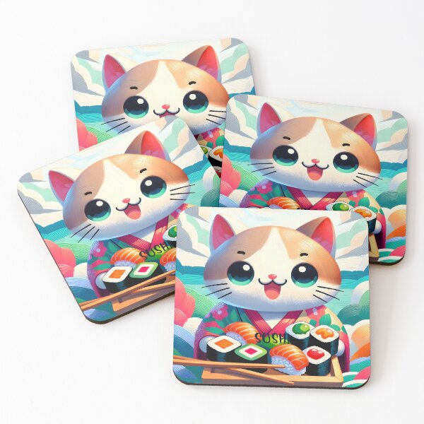 Item preview, Sushi Samurai Cat Artwork designed and sold by inkArtistryfine.