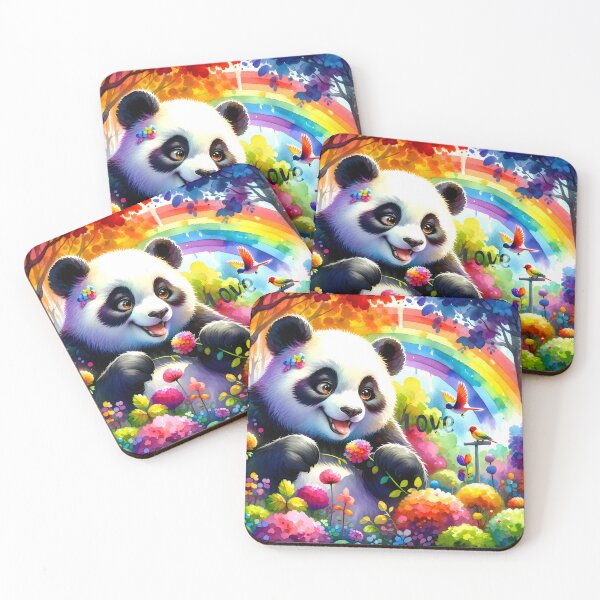 Item preview, Rainbow Panda Paradise Artwork designed and sold by inkArtistryfine.