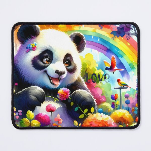 Item preview, Rainbow Panda Paradise Artwork designed and sold by inkArtistryfine.