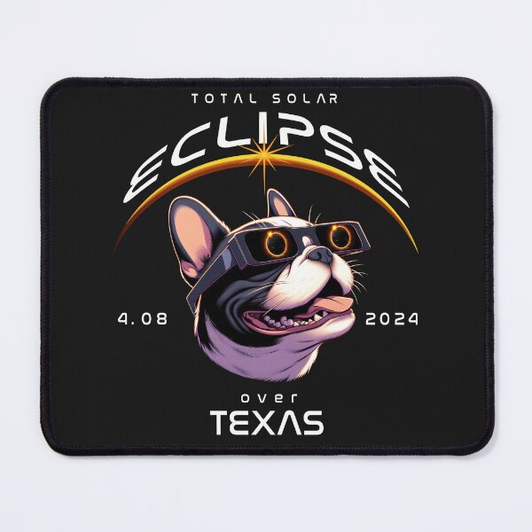Item preview, Solar Eclipse Over Texas, A French Bulldog wearing sunglasses looking up at the Total Solar Eclipse, Animal Eclipse Viewing Pawty 2024 designed and sold by jeyel7.