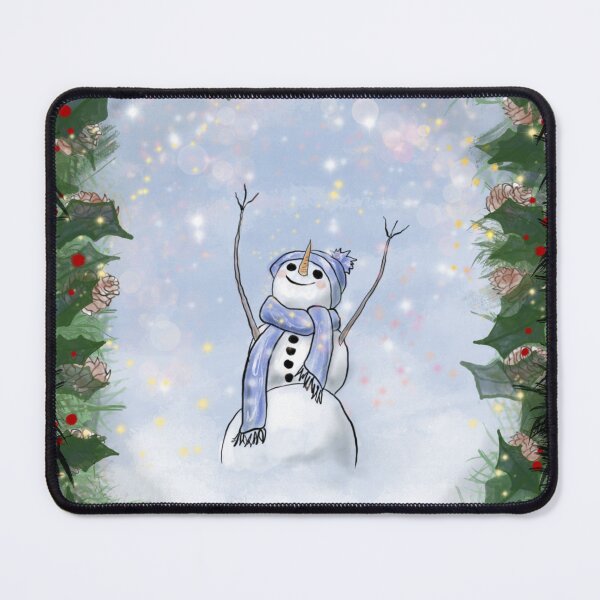 Item preview, Joyful Winter Snowman With Pinecones & Holly designed and sold by ArtByDrax.