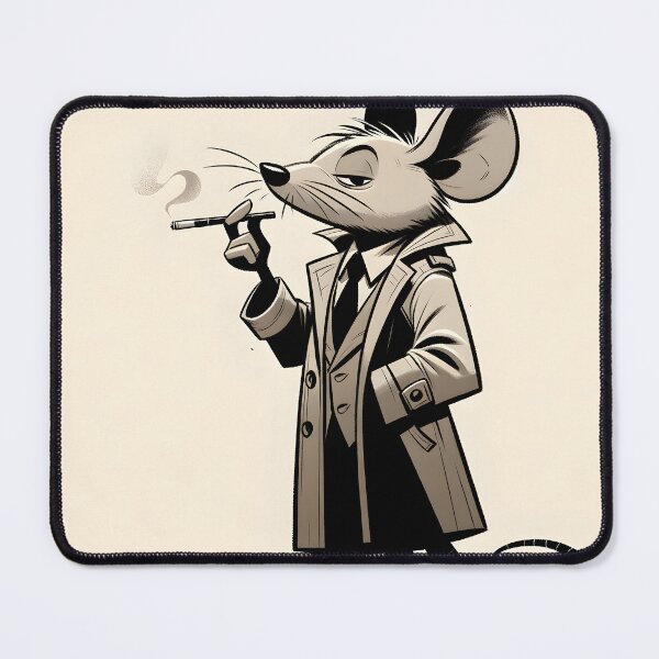 Item preview, Noir Detective Mouse Illustration designed and sold by inkArtistryfine.