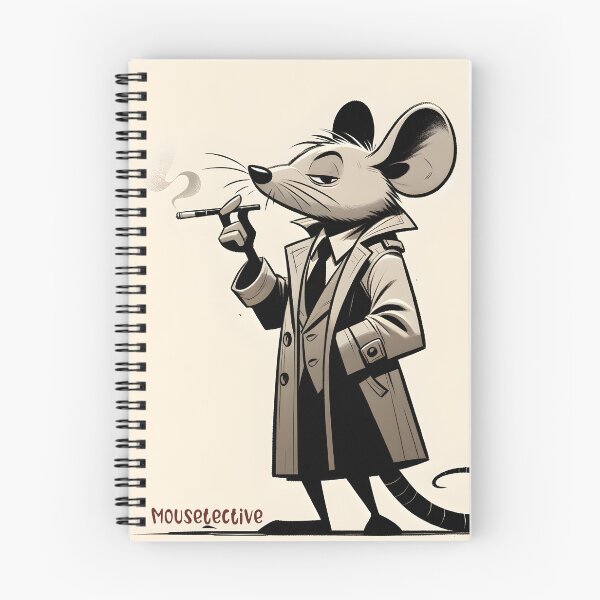 Item preview, Noir Detective Mouse Illustration designed and sold by inkArtistryfine.