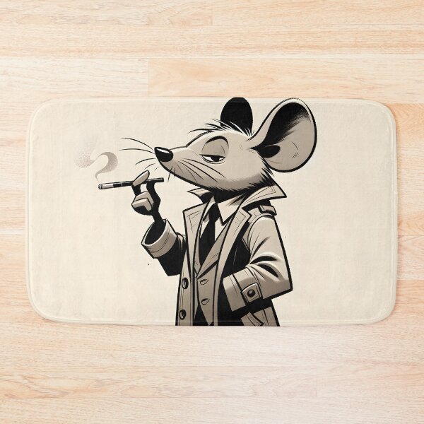 Item preview, Noir Detective Mouse Illustration designed and sold by inkArtistryfine.
