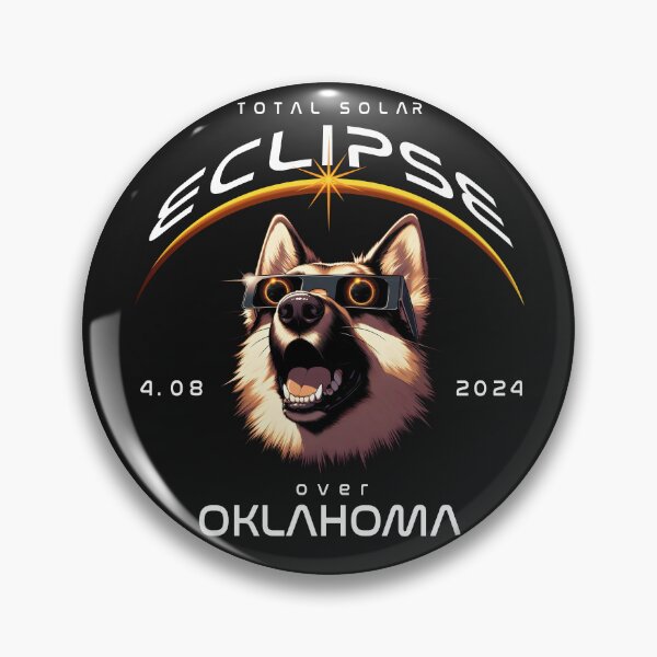 Artikelvorschau, Totale Sonnenfinsternis über Oklahoma, USA, Ein Deutscher Schäferhund mit Sonnenbrille schaut zur totalen Sonnenfinsternis hoch, Animal Eclipse Viewing Pawty 2024 entworfen und verkauft von jeyel7.