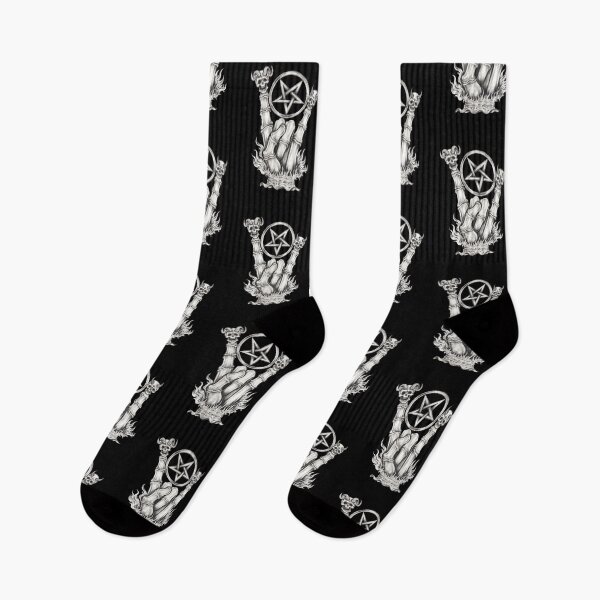 Item preview, Surreal art devil hand skeleton sign of the horns. designed and sold by Jiwsurreal.