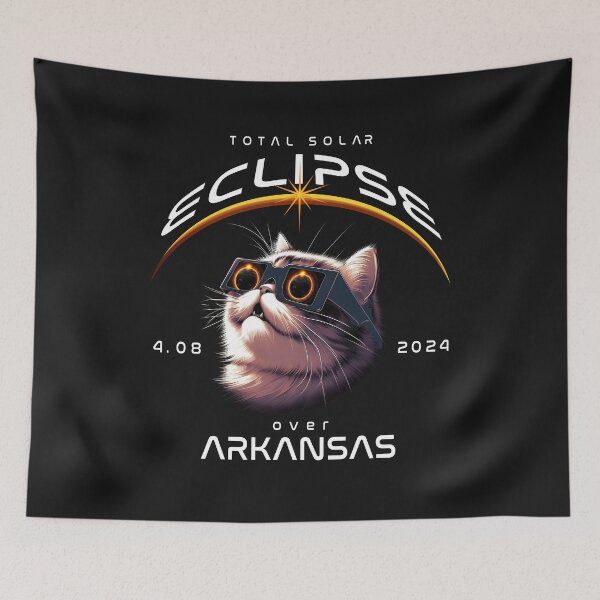 Aperçu de l'œuvre Éclipse solaire totale au-dessus de l'Arkansas, un chat persan portant des lunettes de soleil regardant l'éclipse solaire totale, Animal Eclipse Viewing Pawty 2024. créée et vendue par jeyel7.