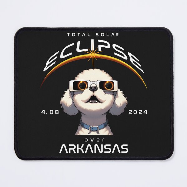 Item preview, Total Solar Eclipse Over Arkansas, A Poodle dog wearing sunglasses looking up at the Total Solar Eclipse, Animal Eclipse Viewing Pawty 2024. designed and sold by jeyel7.