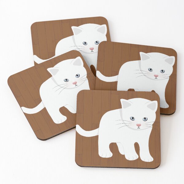 Item preview, Cute white cat designed and sold by TiffyChaa.