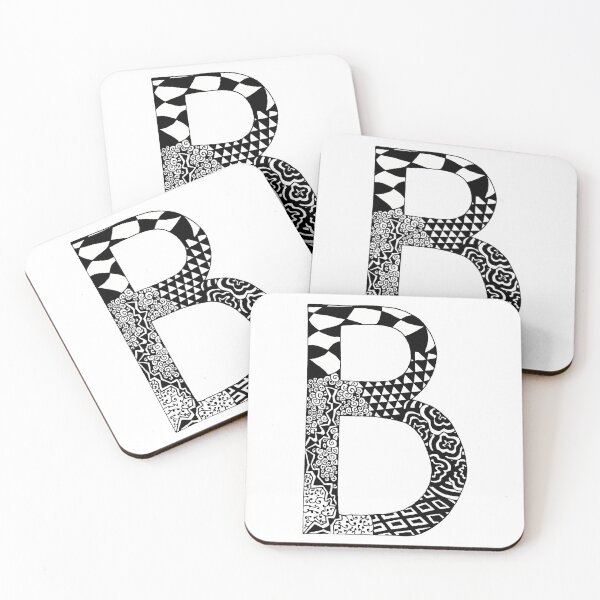 Item preview, Letter B Zentangle designed and sold by SavannaHandmade.