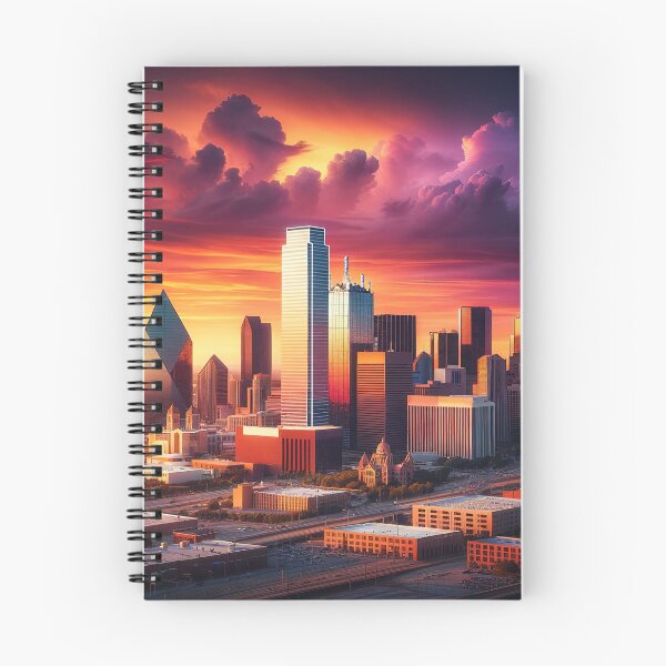 Artikelvorschau, Sonnenuntergang über Dallas: Ikonische Skyline entworfen und verkauft von FIYARO.