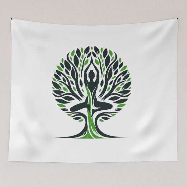 Item preview, Nature's Balance - Yoga Tree Pose with Realistic Tree Form designed and sold by figouraArtstic.