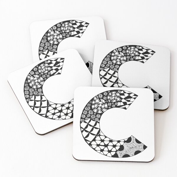 Item preview, Letter C Zentangle designed and sold by SavannaHandmade.