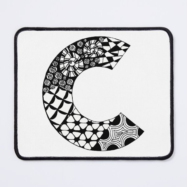Item preview, Letter C Zentangle designed and sold by SavannaHandmade.